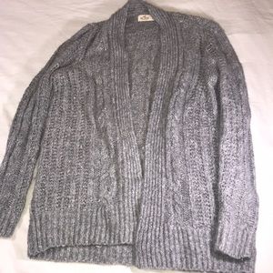 Hollister grey fleece cardigan size medium